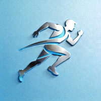 球速体育官方Logo - 橙色与深蓝色交织的运动标志